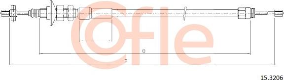 Cofle 15.3206 - Трос, управління зчепленням autocars.com.ua