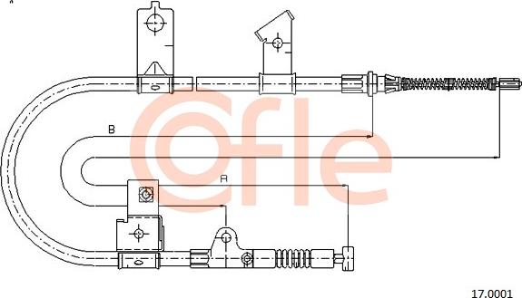 Cofle 17.0001 - Трос ручника autocars.com.ua