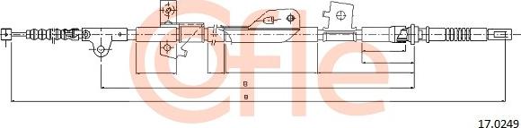 Cofle 17.0249 - Тросик, cтояночный тормоз avtokuzovplus.com.ua