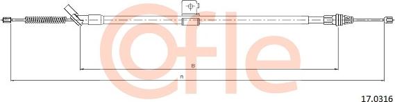 Cofle 17.0316 - Трос, гальмівна система autocars.com.ua