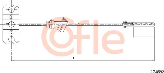 Cofle 17.0592 - Трос, гальмівна система autocars.com.ua