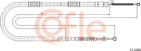 Cofle 17.1042 - Трос, гальмівна система autocars.com.ua