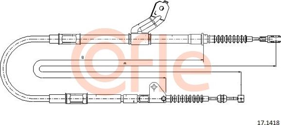 Cofle 17.1418 - Трос, гальмівна система autocars.com.ua