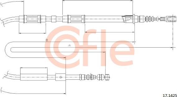 Cofle 17.1425 - Трос, гальмівна система autocars.com.ua