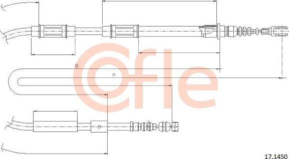 Cofle 17.1450 - Трос, гальмівна система autocars.com.ua