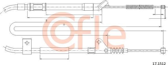 Cofle 17.1512 - Трос, гальмівна система autocars.com.ua