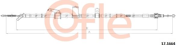 Cofle 17.1664 - Трос, гальмівна система autocars.com.ua