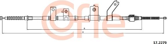 Cofle 17.2279 - Трос, гальмівна система autocars.com.ua