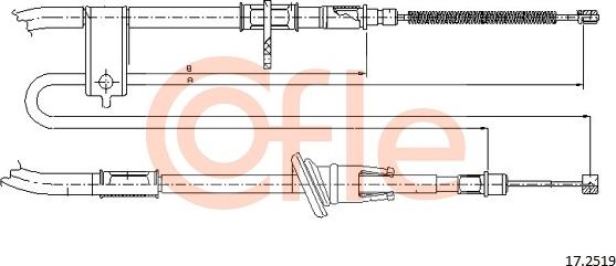 Cofle 17.2519 - Трос, гальмівна система autocars.com.ua