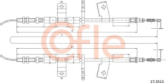 Cofle 17.3513 - Трос, гальмівна система autocars.com.ua