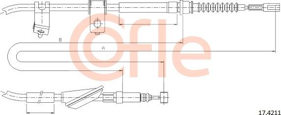 Cofle 17.4211 - Трос, гальмівна система autocars.com.ua