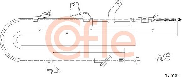 Cofle 17.5132 - Трос, гальмівна система autocars.com.ua