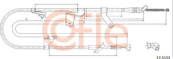 Cofle 17.5133 - Трос, гальмівна система autocars.com.ua