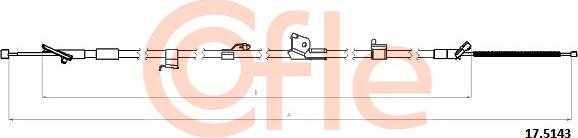 Cofle 17.5143 - Трос, гальмівна система autocars.com.ua