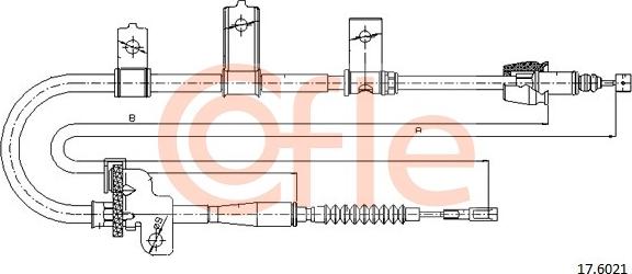 Cofle 17.6021 - Трос, гальмівна система autocars.com.ua