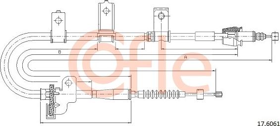 Cofle 17.6061 - Трос, гальмівна система autocars.com.ua