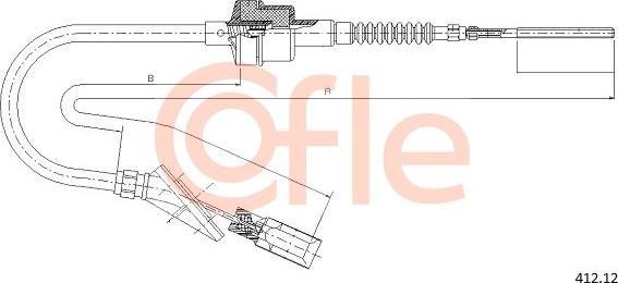 Cofle 412.12 - Трос, управління зчепленням autocars.com.ua