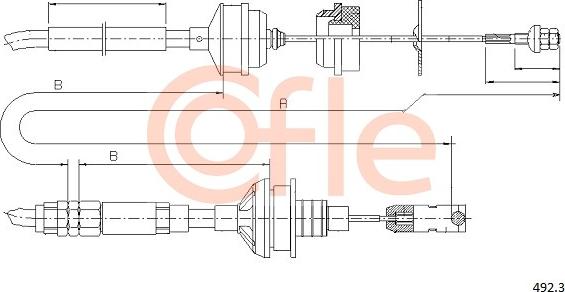 Cofle 492.3 - Трос, управління зчепленням autocars.com.ua