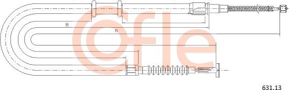 Cofle 92.631.13 - Тросик, cтояночный тормоз avtokuzovplus.com.ua