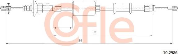 Cofle 92.10.2986 - Трос, управління зчепленням autocars.com.ua