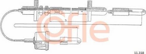 Cofle 92.11.318 - Трос, управління зчепленням autocars.com.ua