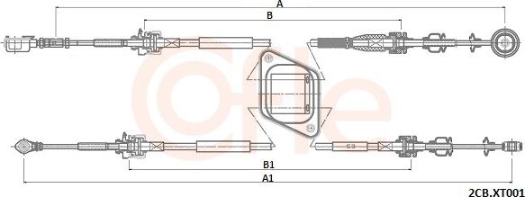 Cofle 92.2CB.XT001 - Трос, ступінчаста коробка передач autocars.com.ua