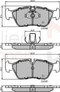 Comline ADB01023 - Тормозные колодки, дисковые, комплект avtokuzovplus.com.ua