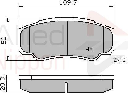 Comline ADB01042 - Гальмівні колодки, дискові гальма autocars.com.ua