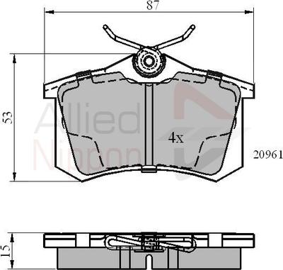 Comline ADB0108 - Тормозные колодки, дисковые, комплект avtokuzovplus.com.ua