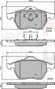 Comline ADB01092 - Тормозные колодки, дисковые, комплект avtokuzovplus.com.ua