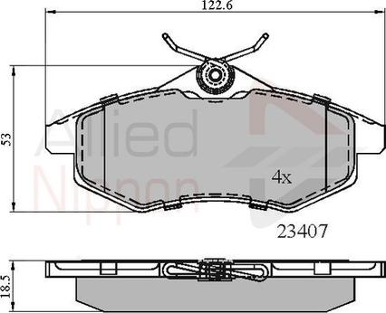 Comline ADB01145 - Гальмівні колодки, дискові гальма autocars.com.ua