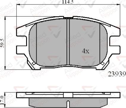 Comline ADB01212 - Тормозные колодки, дисковые, комплект avtokuzovplus.com.ua