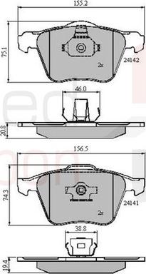 Comline ADB01280 - Тормозные колодки, дисковые, комплект autodnr.net