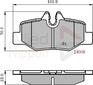 Comline ADB01306 - Тормозные колодки, дисковые, комплект avtokuzovplus.com.ua