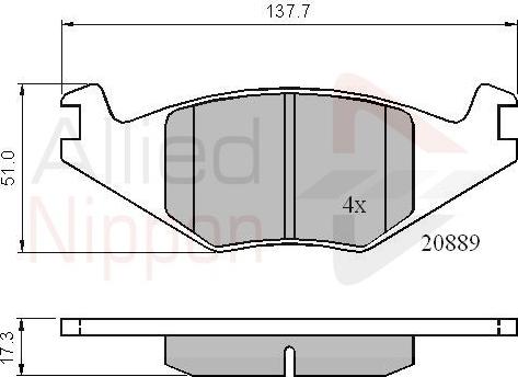 Comline ADB0136 - Тормозные колодки, дисковые, комплект avtokuzovplus.com.ua