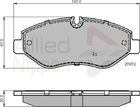 Comline ADB01555 - Тормозные колодки, дисковые, комплект avtokuzovplus.com.ua