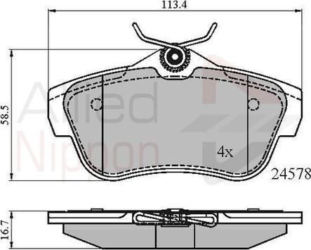 Comline ADB01622 - Тормозные колодки, дисковые, комплект avtokuzovplus.com.ua