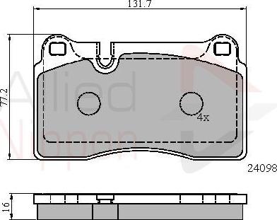 Comline ADB01626 - Тормозные колодки, дисковые, комплект avtokuzovplus.com.ua