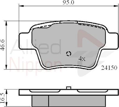Comline ADB01658 - Гальмівні колодки, дискові гальма autocars.com.ua