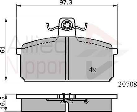 Comline ADB0204 - Тормозные колодки, дисковые, комплект avtokuzovplus.com.ua