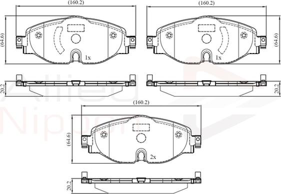 Comline ADB02158 - Гальмівні колодки, дискові гальма autocars.com.ua