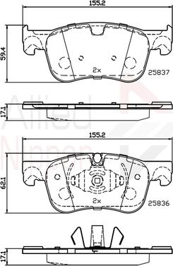 Comline ADB02246 - Гальмівні колодки, дискові гальма autocars.com.ua