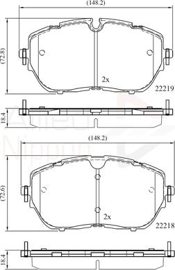 Comline ADB02260 - Тормозные колодки, дисковые, комплект autodnr.net