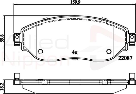 Comline ADB02285 - Гальмівні колодки, дискові гальма autocars.com.ua