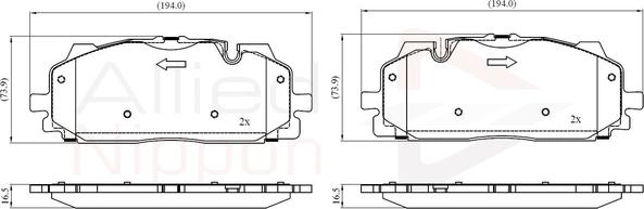 Comline ADB02443 - Тормозные колодки, дисковые, комплект avtokuzovplus.com.ua