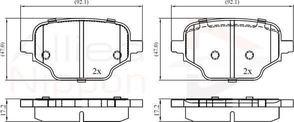 Comline ADB02453 - Гальмівні колодки, дискові гальма autocars.com.ua