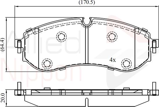 Comline ADB02845 - Гальмівні колодки, дискові гальма autocars.com.ua