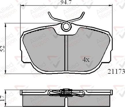 Comline ADB0361 - Тормозные колодки, дисковые, комплект avtokuzovplus.com.ua