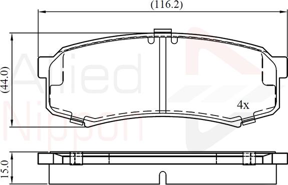 Comline ADB0404 - Гальмівні колодки, дискові гальма autocars.com.ua