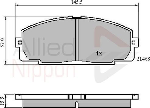 Comline ADB0459 - Гальмівні колодки, дискові гальма autocars.com.ua